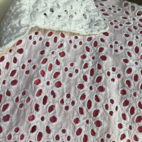 White Eyelet oversized over blouse/ jacket One Size - Picture 2 of 10